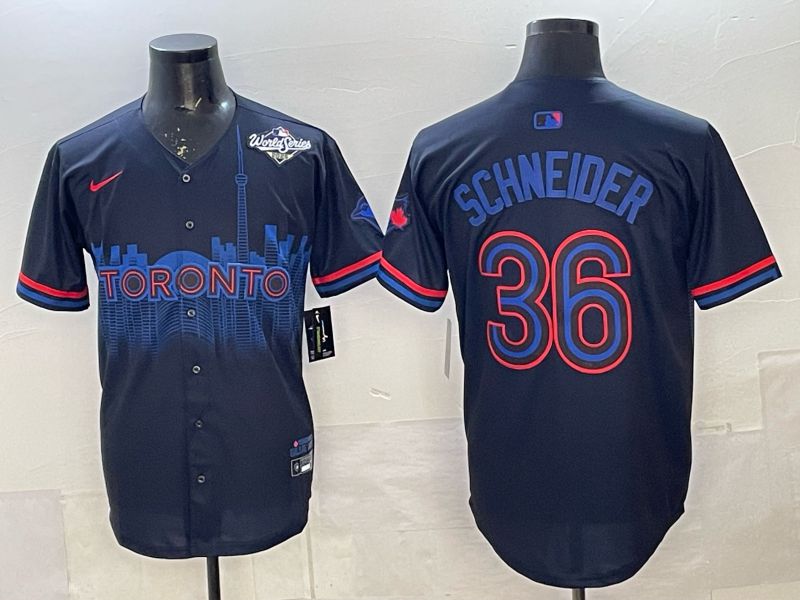 Men 2025 Nike Toronto Blue Jays #36 Schneider Blue Game MLB Jersey 04